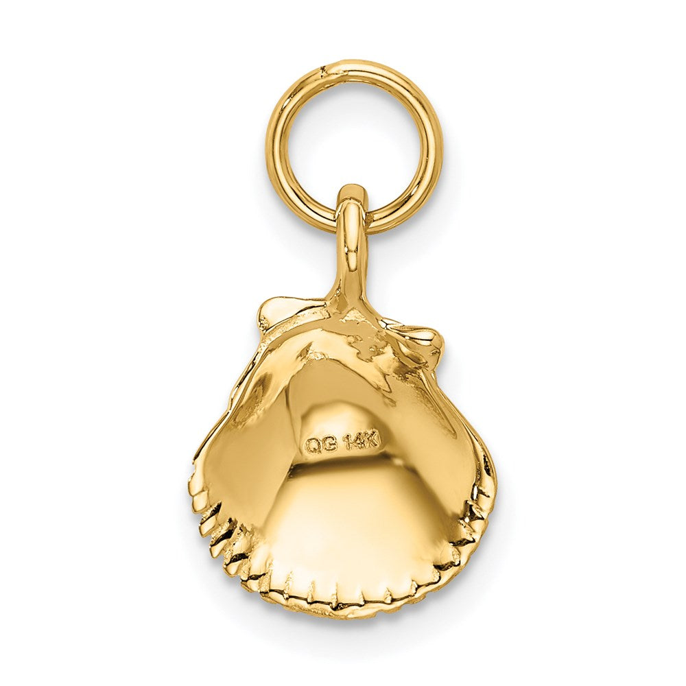 14k Yellow Gold 10 mm Seashell Pendant (0.85 grams)