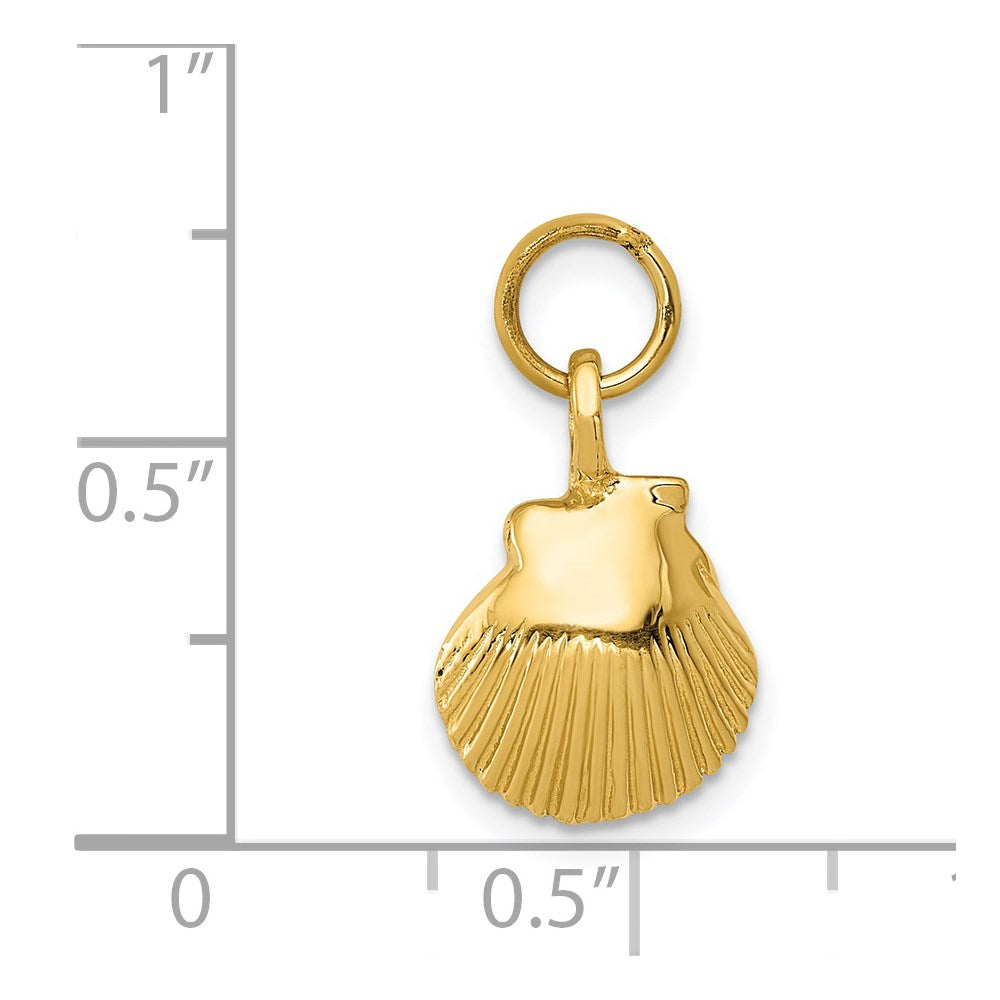 14k Yellow Gold 10 mm Seashell Pendant (0.85 grams)