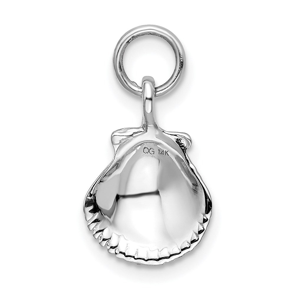 14k White Gold 10 mm Seashell Pendant (0.66 grams)