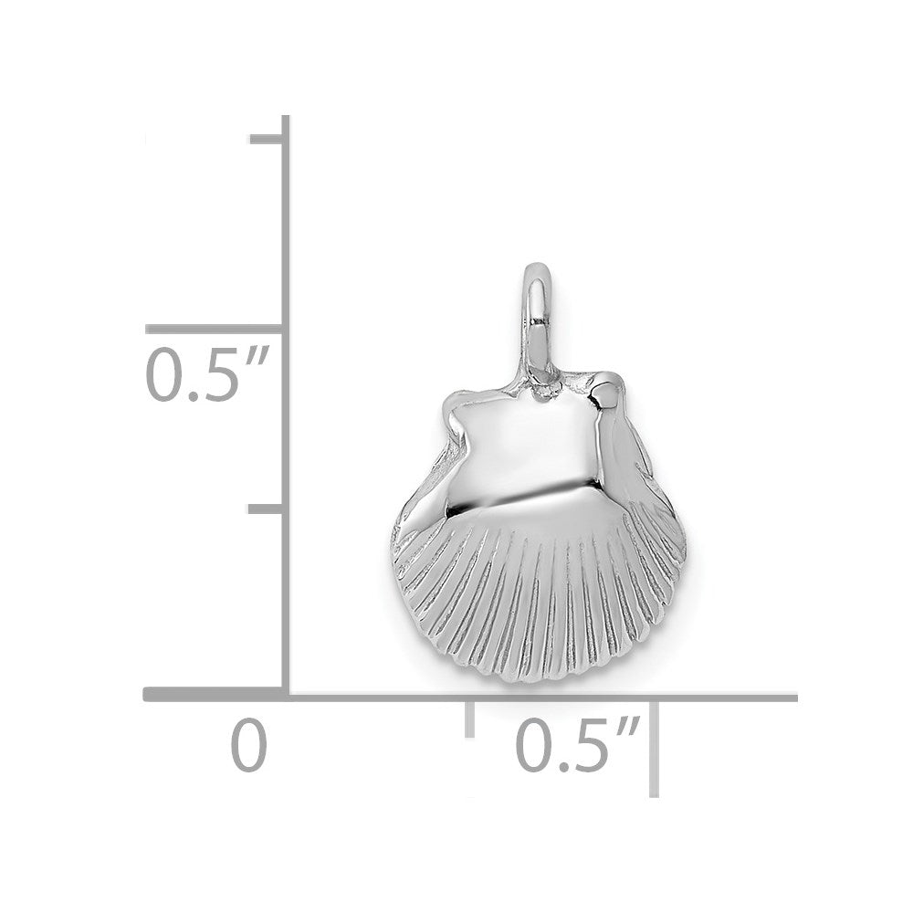 14k White Gold 10 mm Seashell Pendant (0.66 grams)