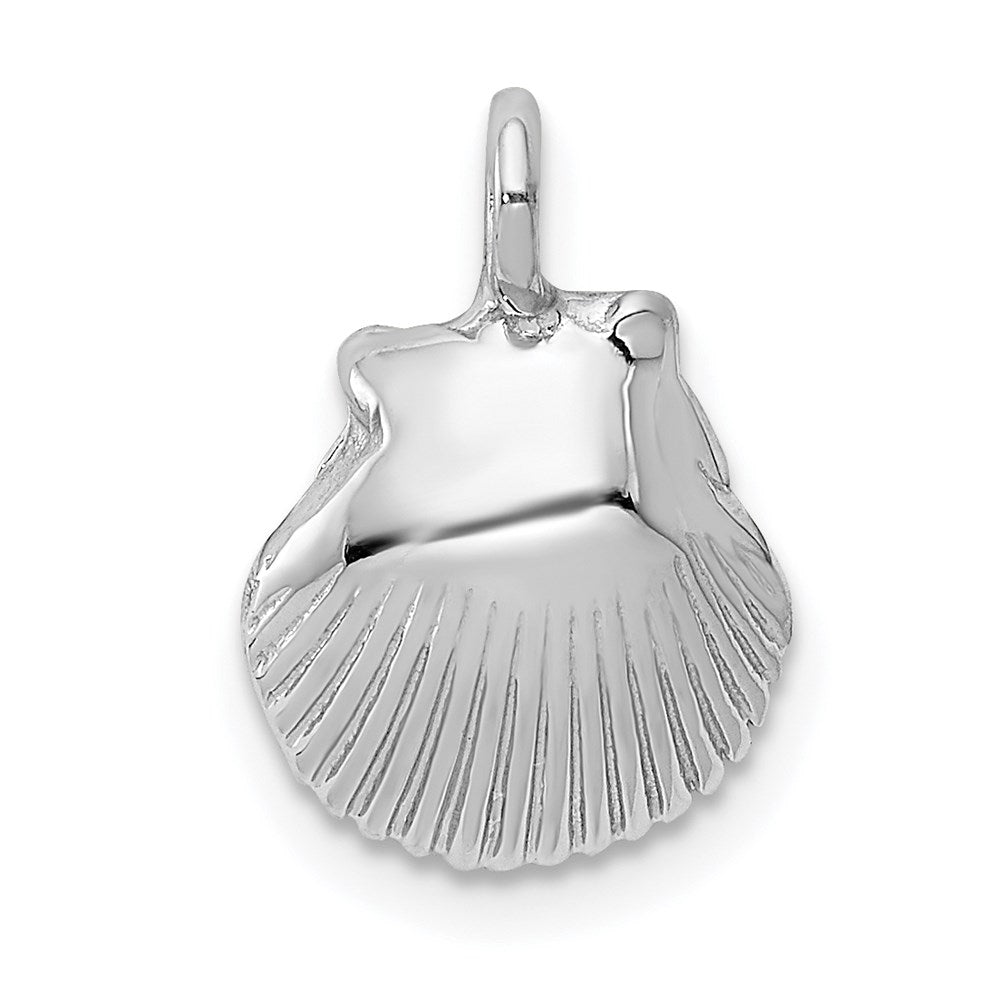 14k White Gold 10 mm Seashell Pendant (0.66 grams)