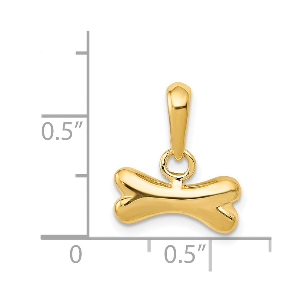 14k Yellow Gold 14 mm Dog Bone Pendant (2.07 grams)