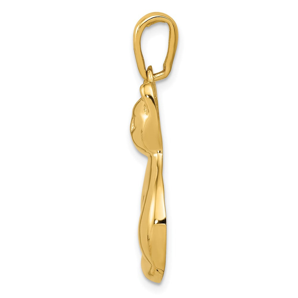 14k Yellow Gold 14 mm Cat Pendant (2.72 grams)