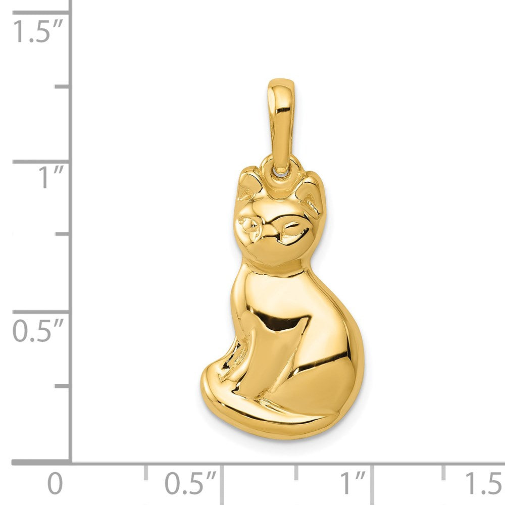 14k Yellow Gold 14 mm Cat Pendant (2.72 grams)