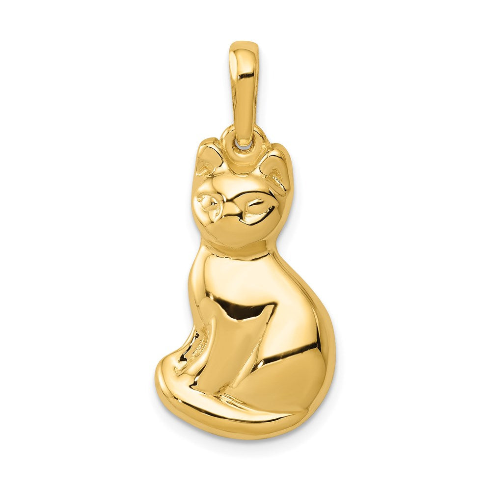 14k Yellow Gold 14 mm Cat Pendant (2.72 grams)