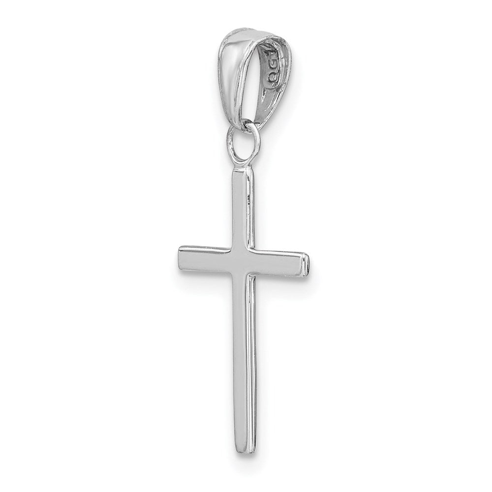 14k White Gold 11 mm Polished Cross Pendant (0.79 grams)