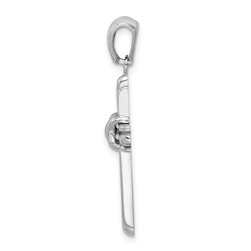 14k White Gold 18.6 mm Polished Cross Charm (2.74 grams)