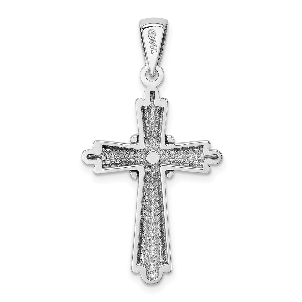 14k White Gold 18.6 mm Polished Cross Charm (2.74 grams)