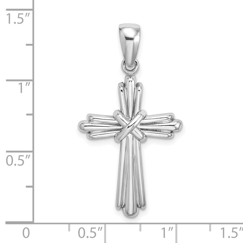 14k White Gold 18.6 mm Polished Cross Charm (2.74 grams)