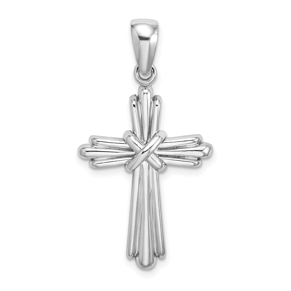 14k White Gold 18.6 mm Polished Cross Charm (2.74 grams)