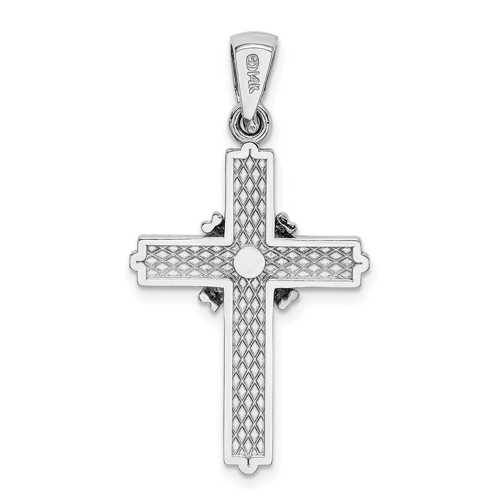 14k White Gold 19.45 mm Passion Cross Pendant (3.88 grams)