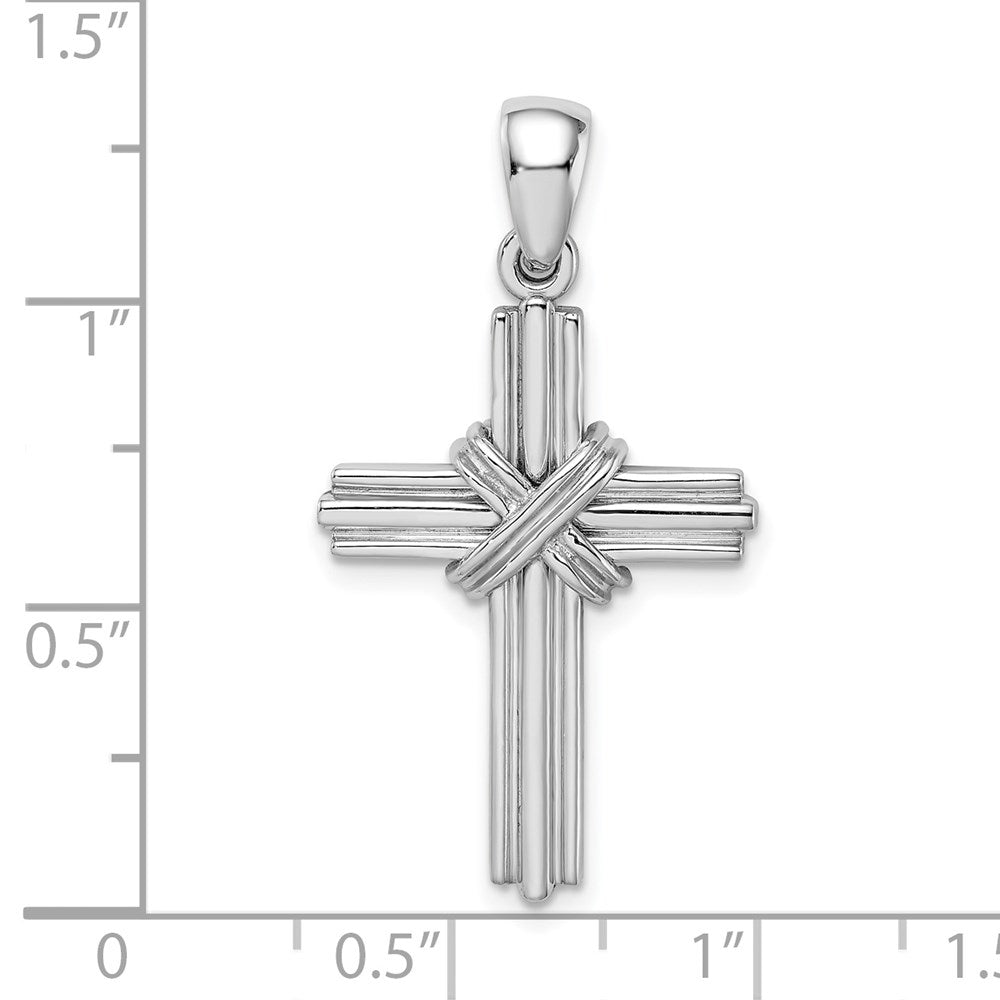 14k White Gold 19.45 mm Passion Cross Pendant (3.88 grams)