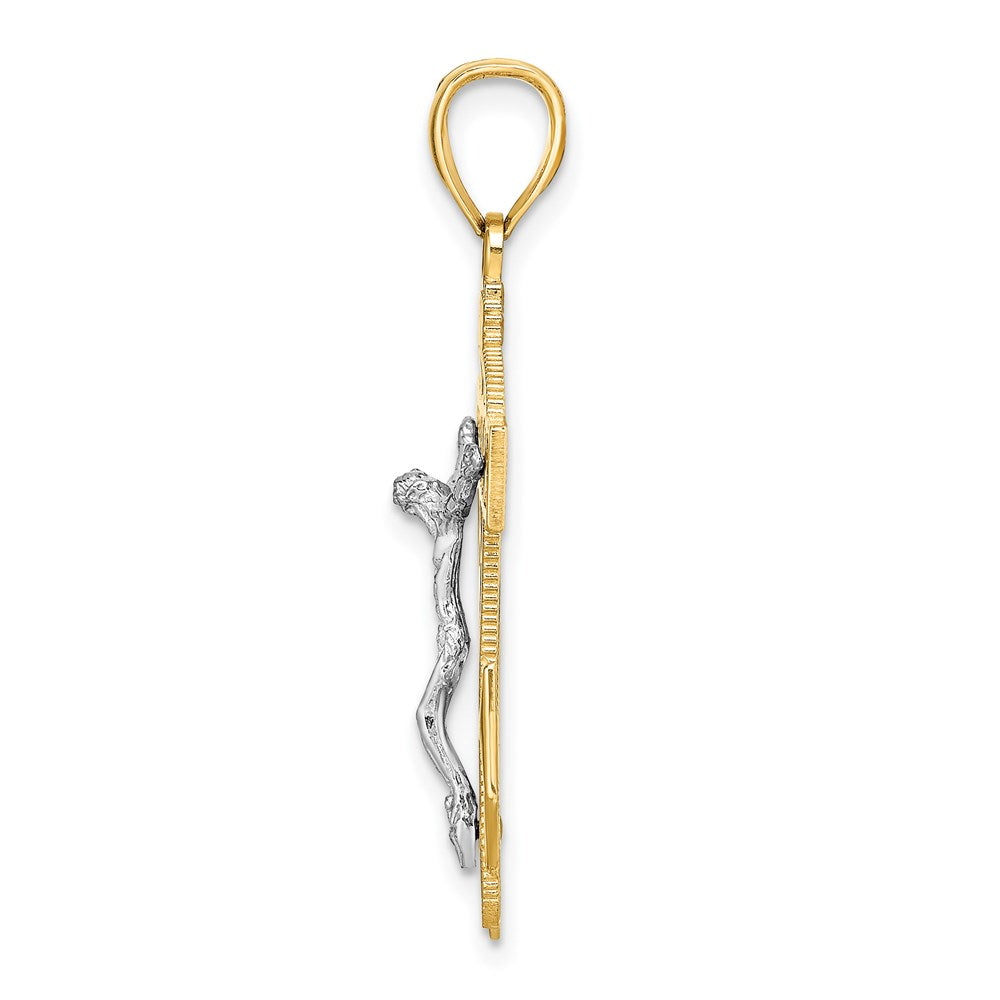 14k Two-tone 22 mm Mariner's Crucifix Pendant (2.92 grams)