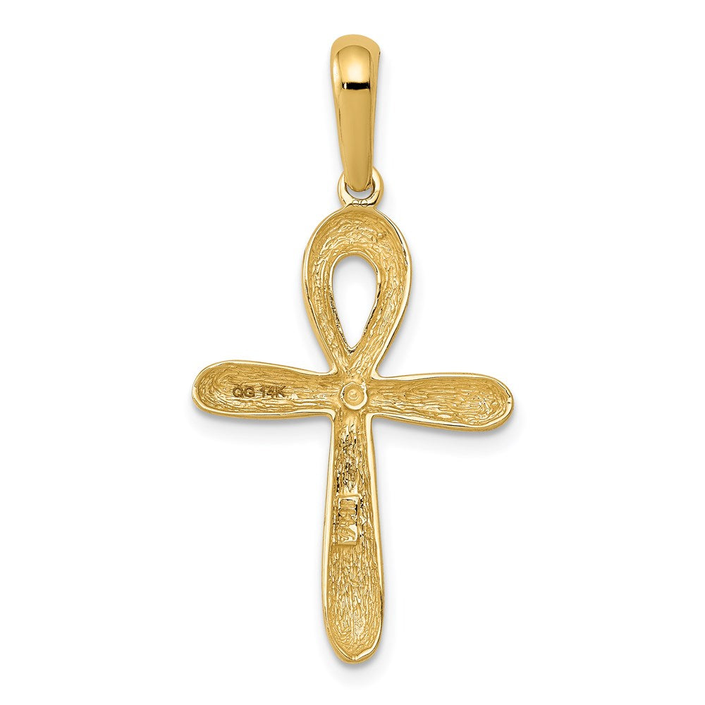 14k Yellow Gold 17 mm Ankh Cross Pendant (1.46 grams)