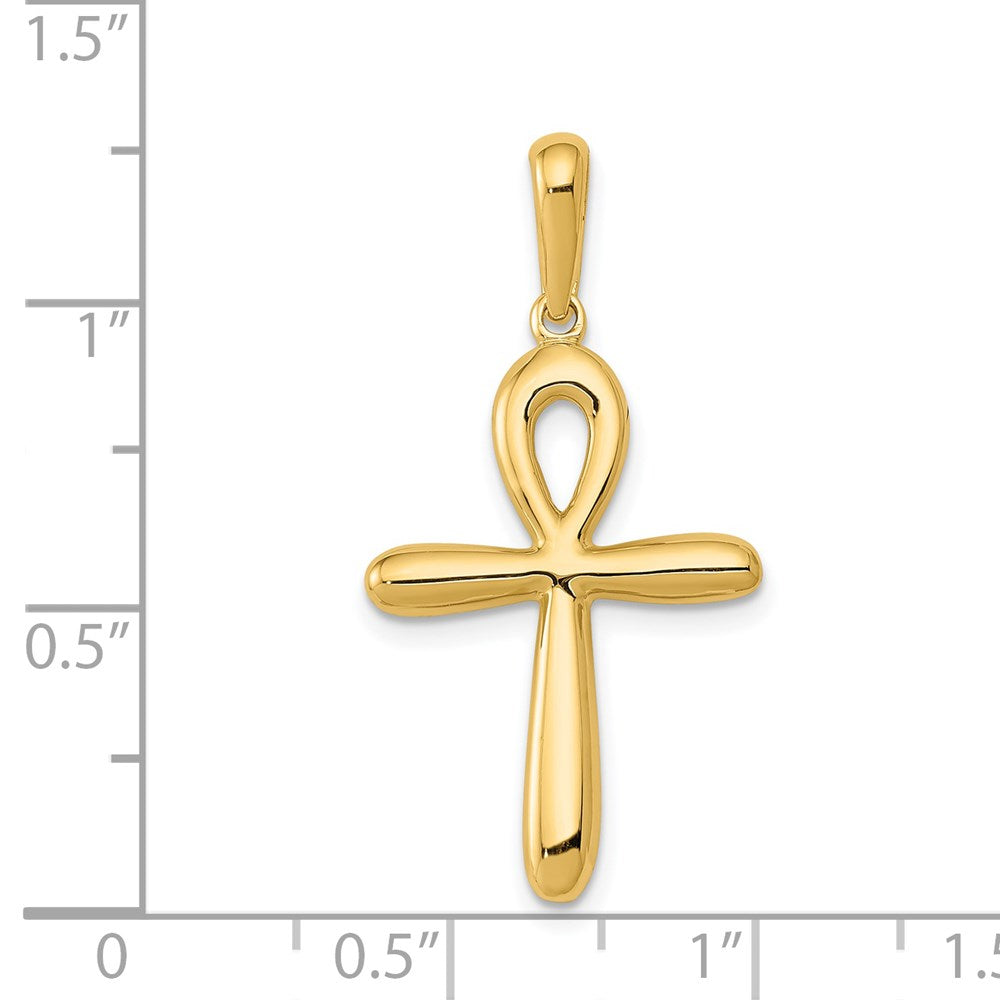 14k Yellow Gold 17 mm Ankh Cross Pendant (1.46 grams)