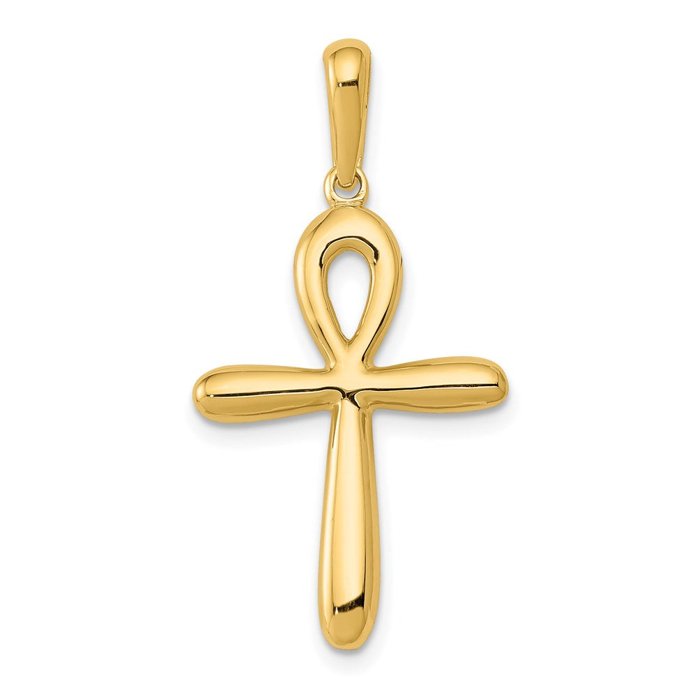 14k Yellow Gold 17 mm Ankh Cross Pendant (1.46 grams)