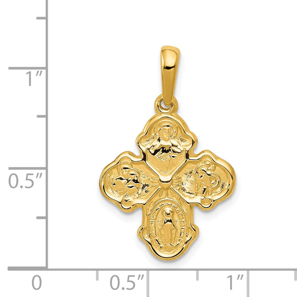 14k Yellow Gold 17.75 mm Four Way Medal Pendant (1.95 grams)