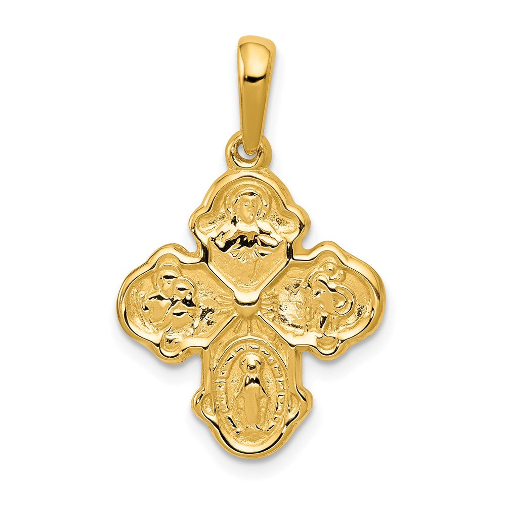 14k Yellow Gold 17.75 mm Four Way Medal Pendant (1.95 grams)