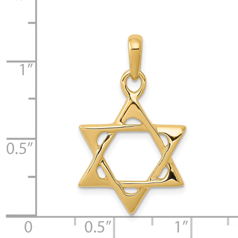 14k Yellow Gold 18 mm Star of David Pendant