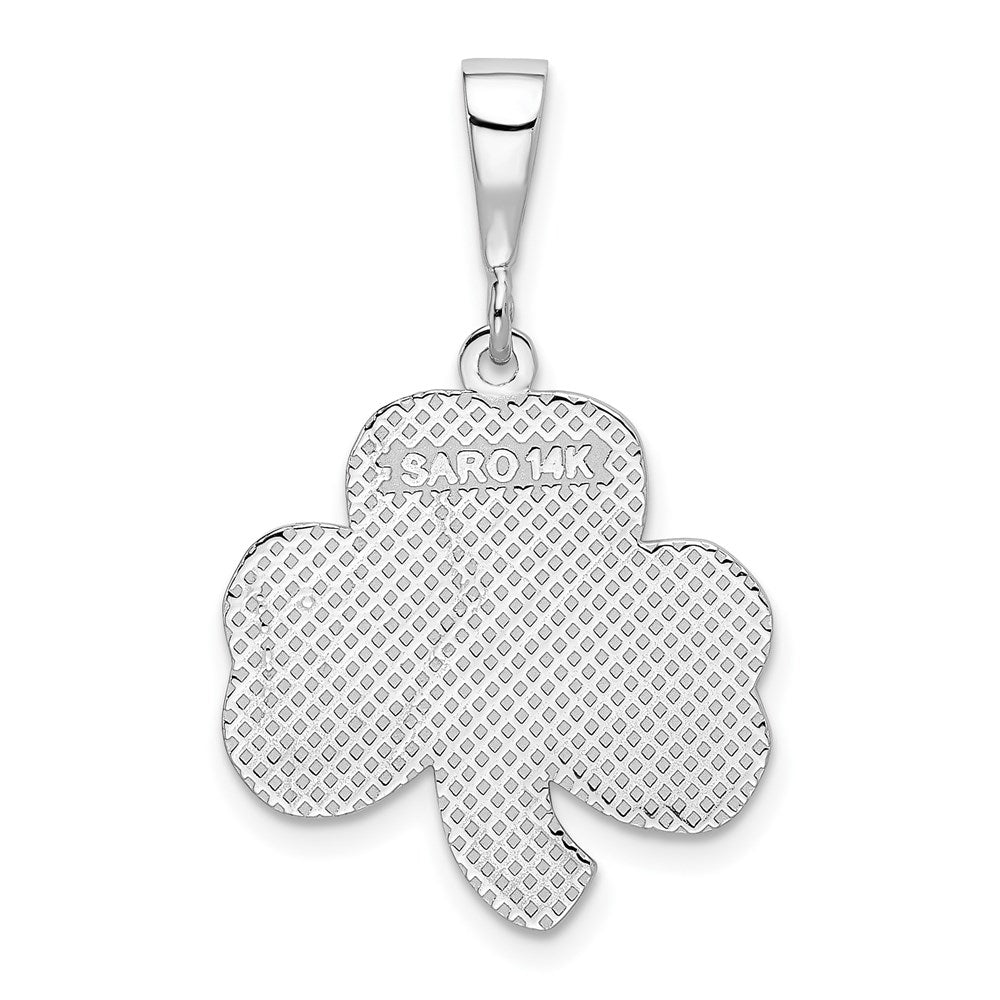 14k White Gold 20 mm Trinity Clover Pendant (2.14 grams)