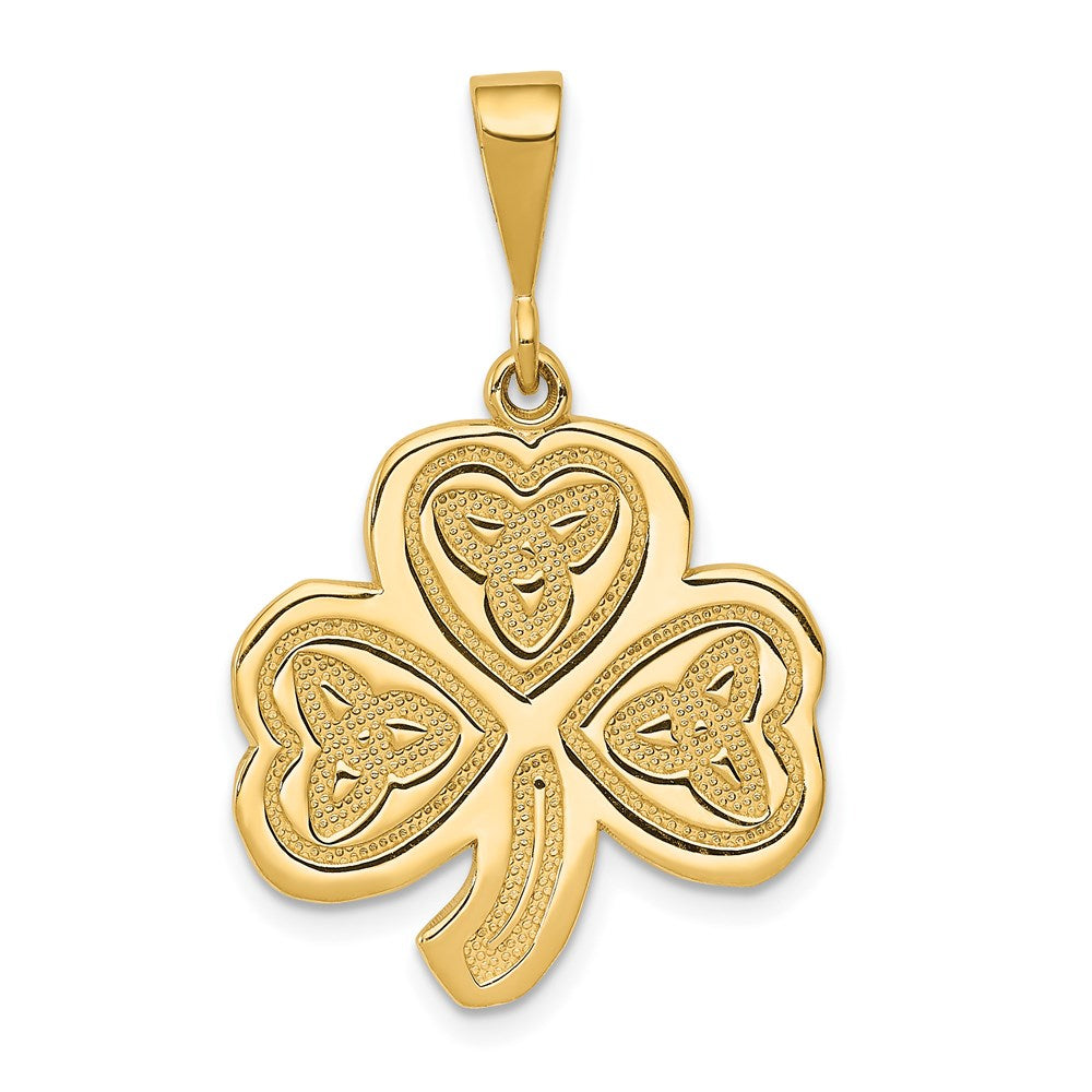 14k Yellow Gold 20 mm Trinity Clover Pendant (2.13 grams)