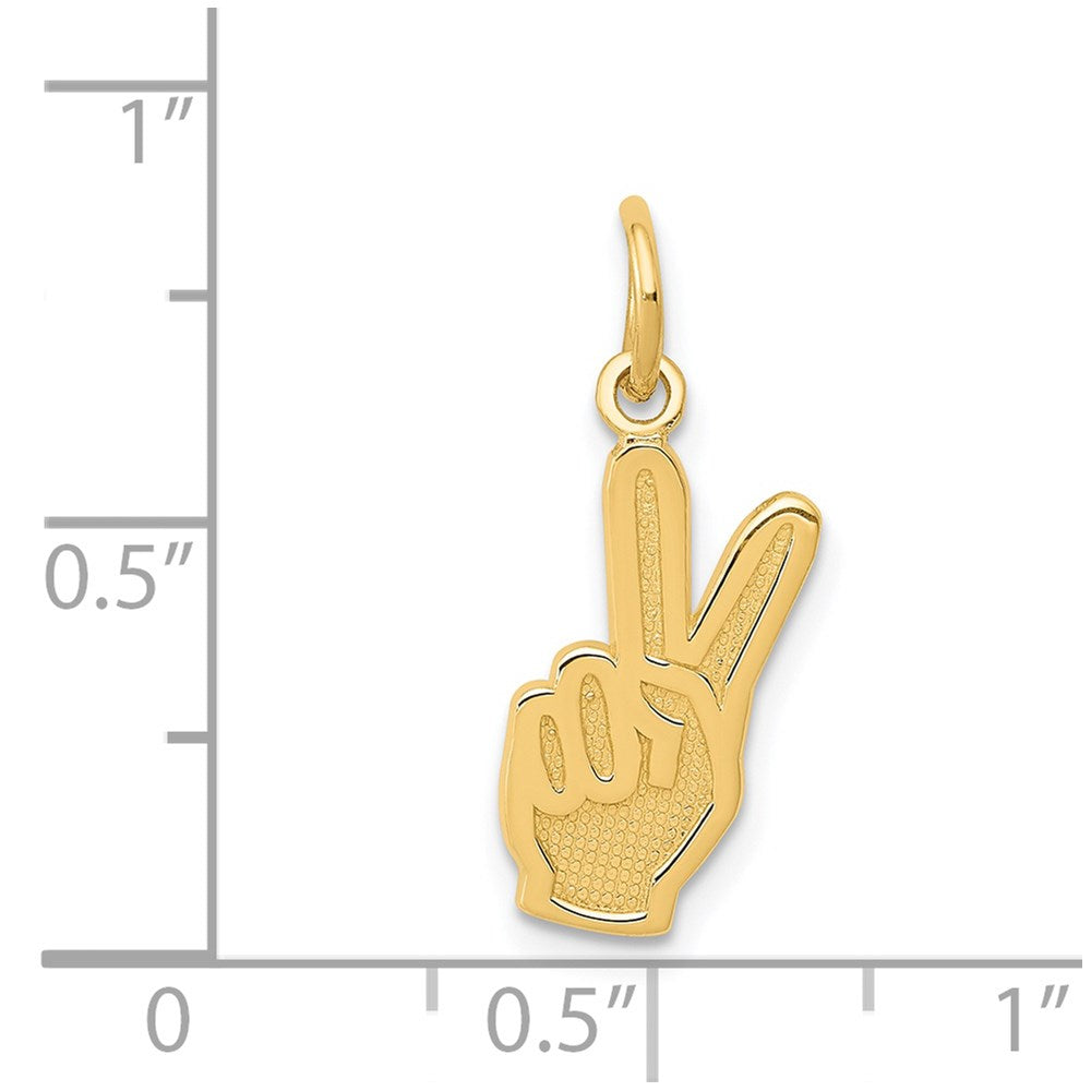 14k Yellow Gold 8 mm Peace Sign Charm (0.6 grams)