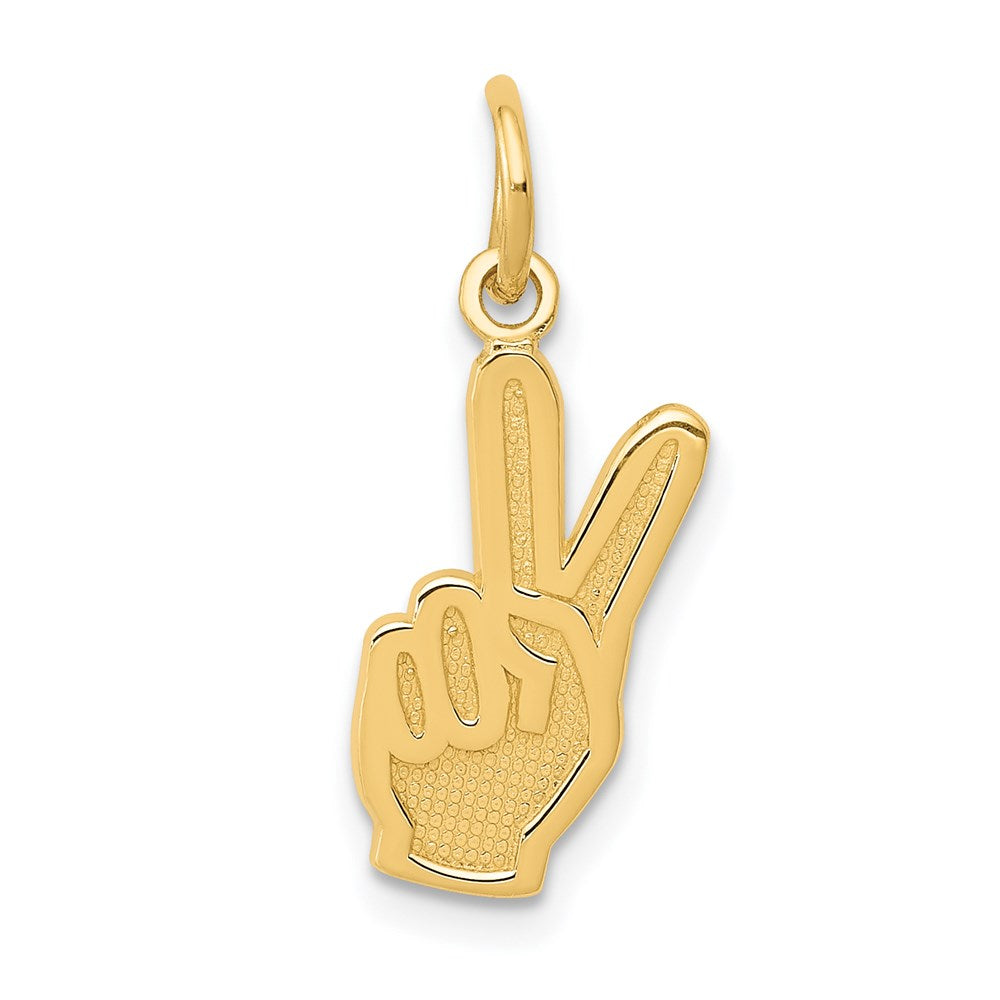 14k Yellow Gold 8 mm Peace Sign Charm (0.6 grams)