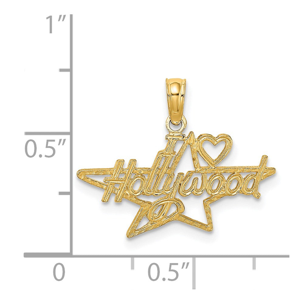 14k Yellow Gold 21.55 mm I HEART HOLLYWOOD Star Charm