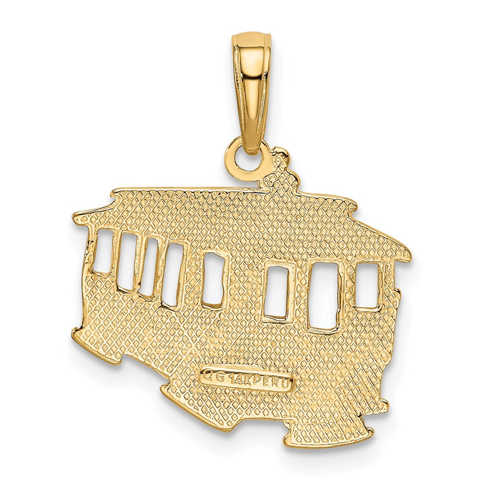14k Yellow Gold 19 mm Cable Car Pendant (1.6 grams)