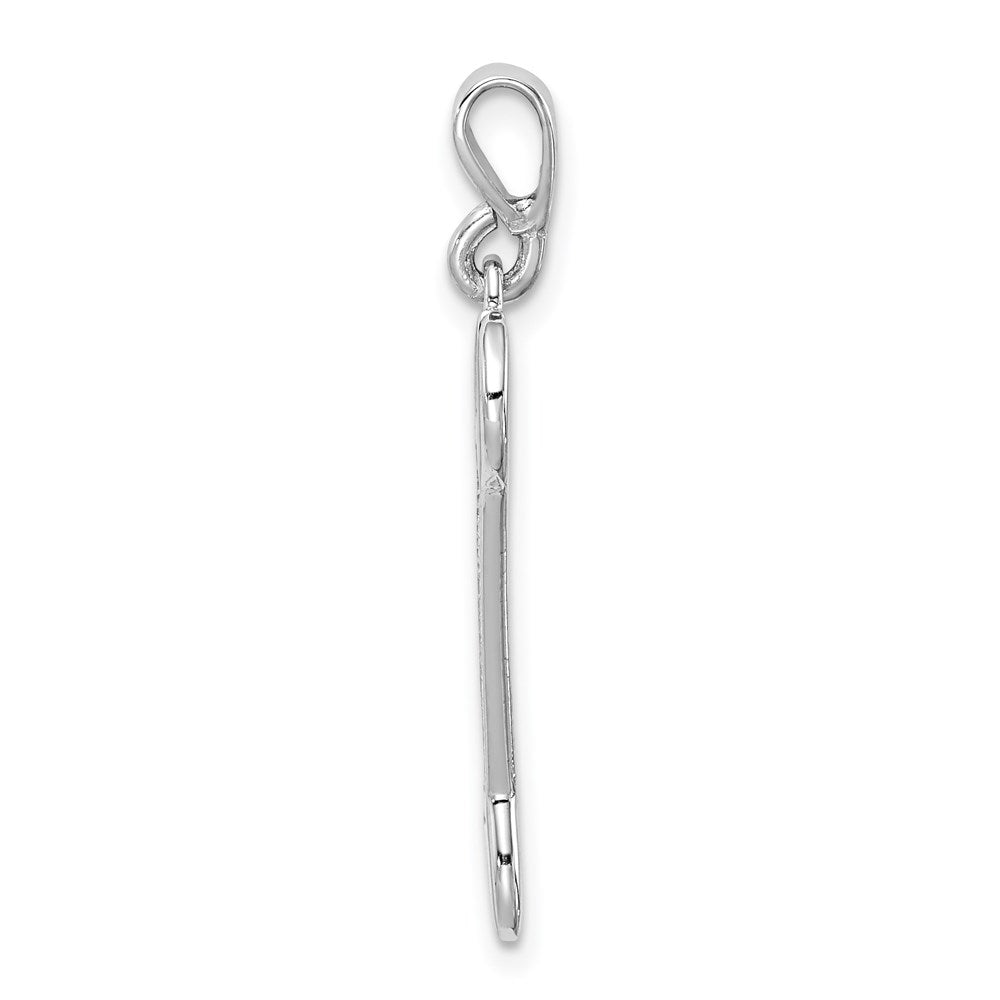 14k White Gold 10 mm 3D Wrench Pendant (1.34 grams)