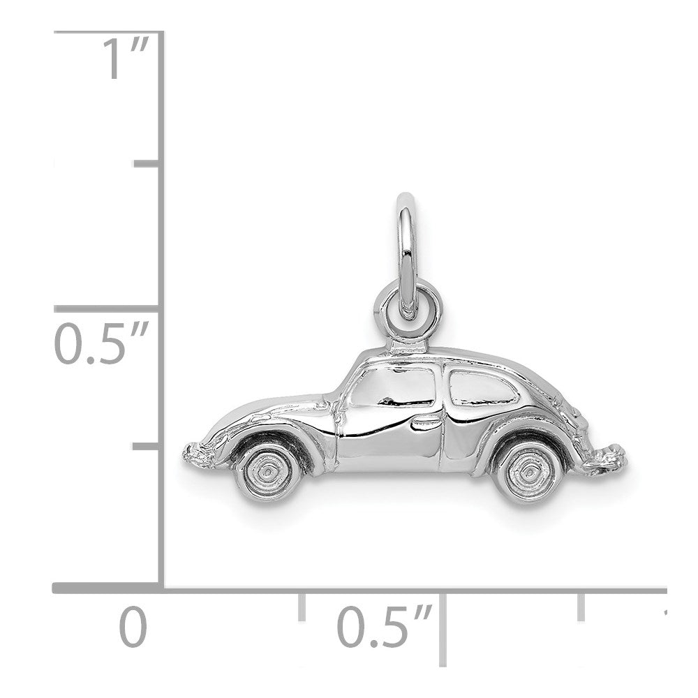 14k White Gold 20 mm Car Charm (0.78 grams)