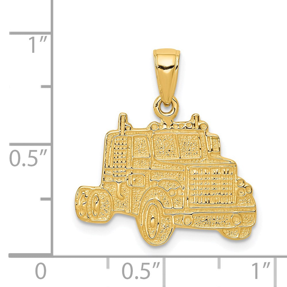 14k Yellow Gold 25 mm Truck Cab Pendant (2.02 grams)