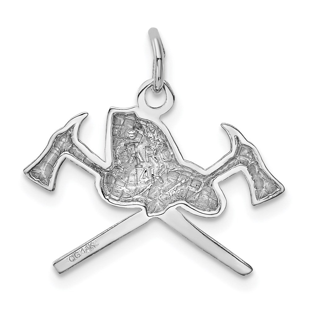 14k White Gold 21 mm Fire Department Charm (1.09 grams)