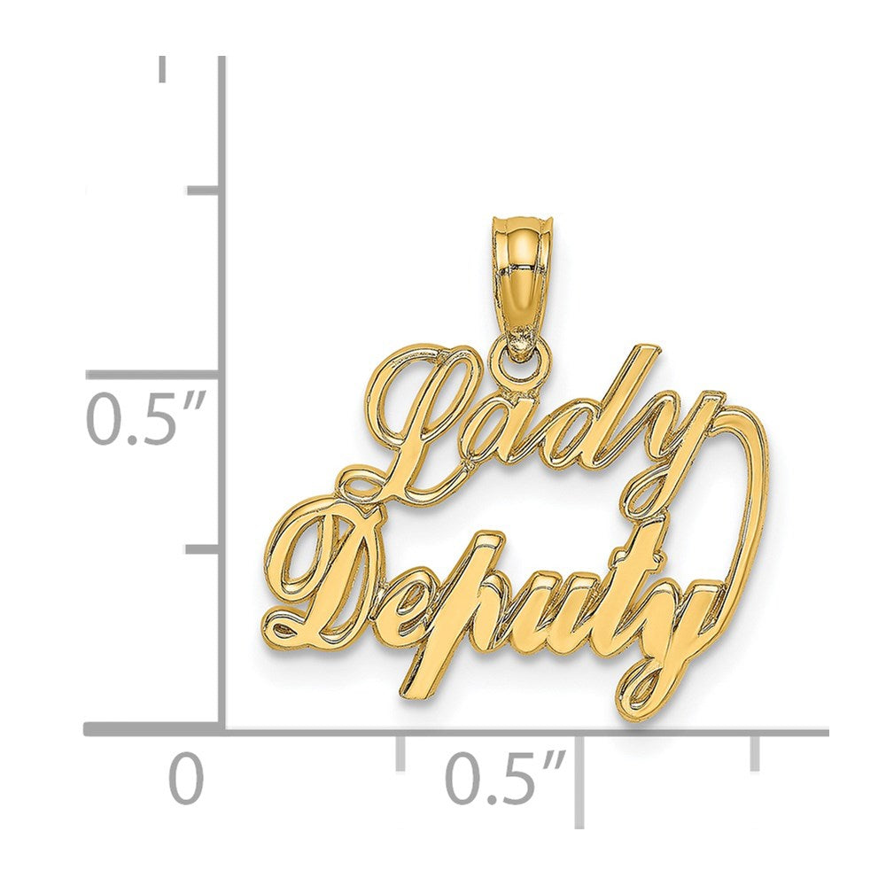 14k Yellow Gold 8.25 mm LADY DEPUTY Charm (1 grams)