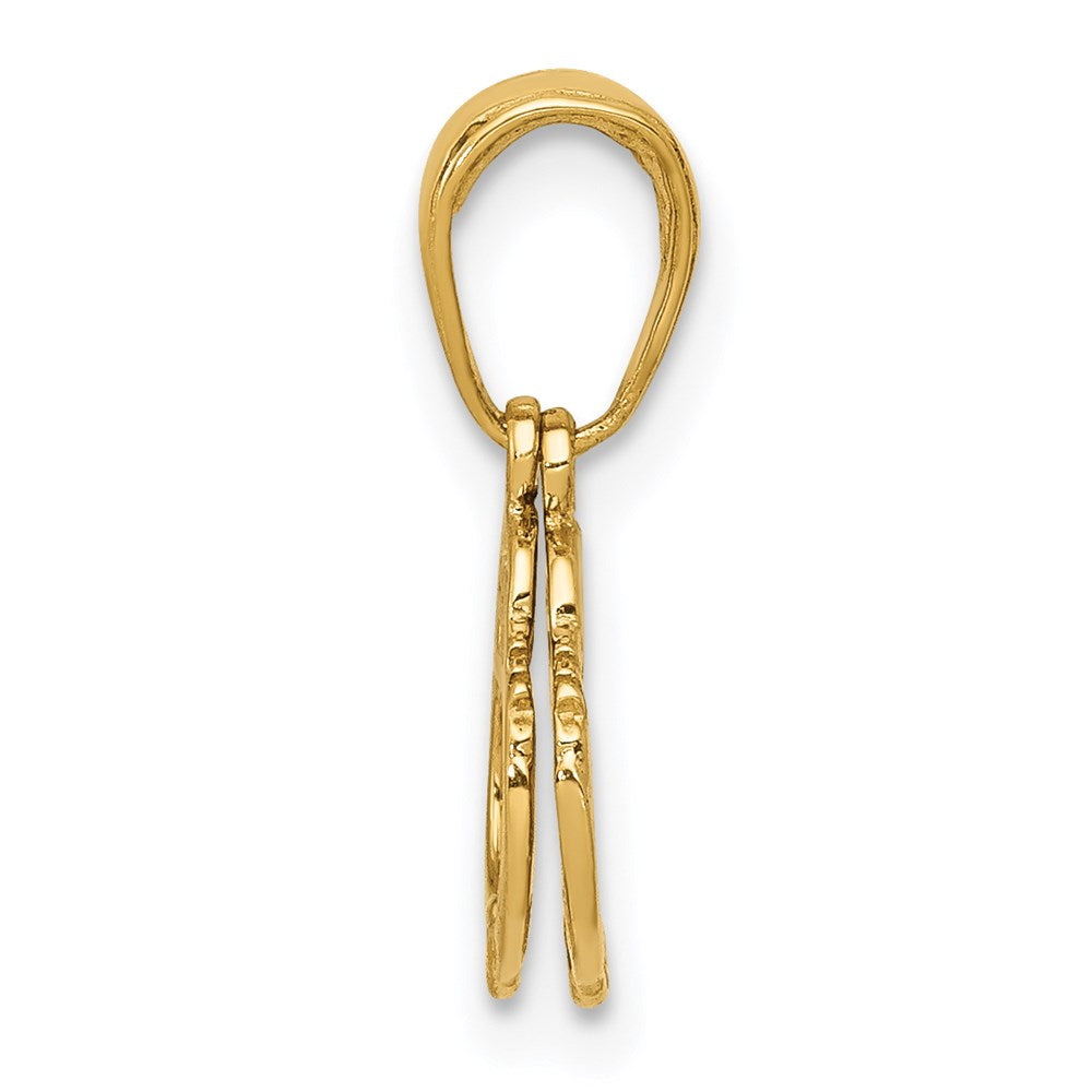 14k Yellow Gold 11.5 mm 2-Piece Handcuffs Pendant (0.73 grams)