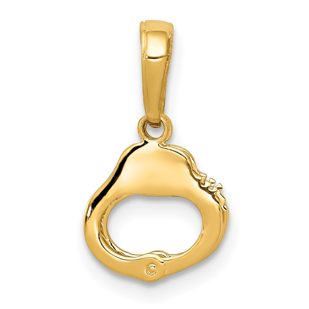 14k Yellow Gold 11.5 mm 2-Piece Handcuffs Pendant (0.73 grams)