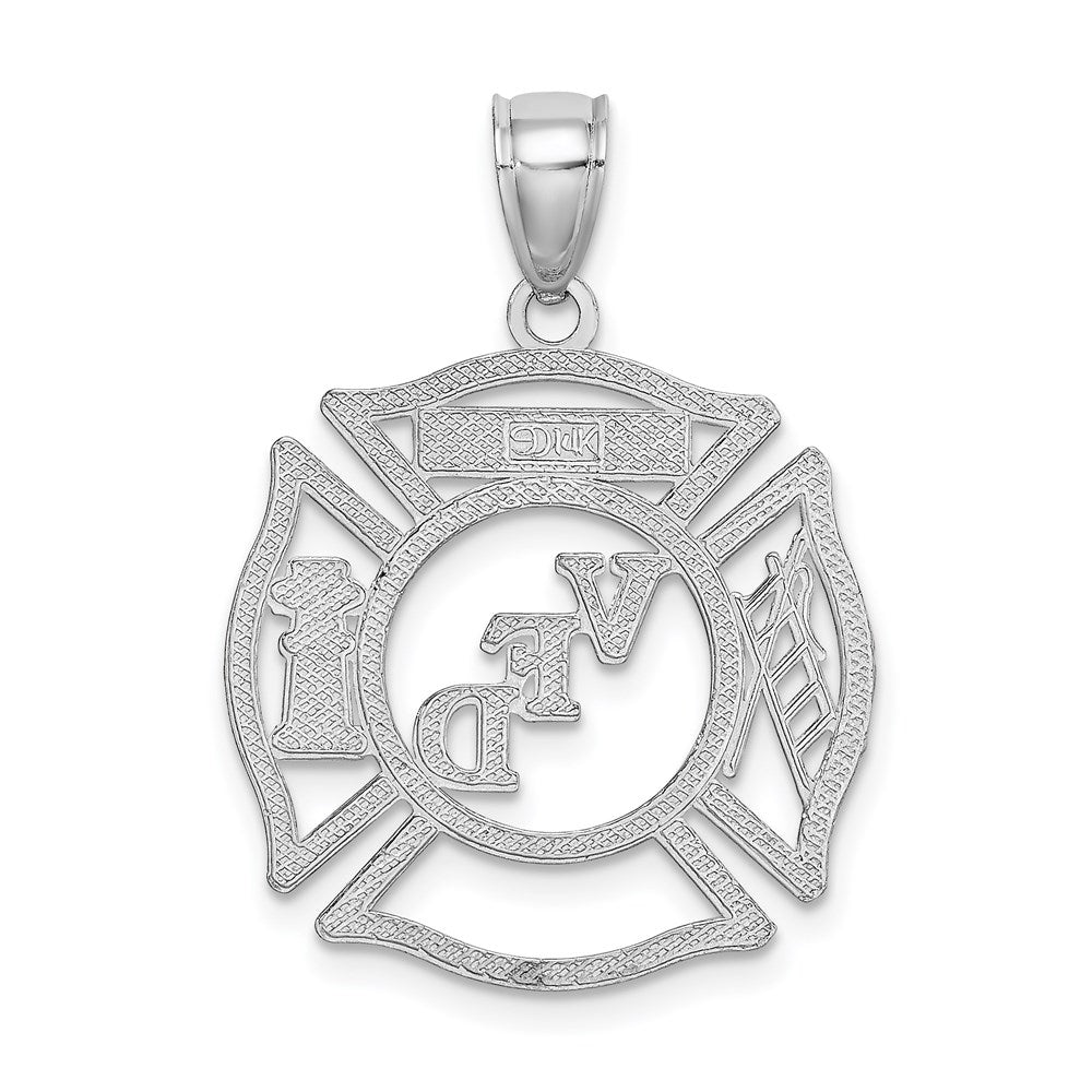 14k White Gold 20.8 mm VFD Member Shield Charm (1.51 grams)