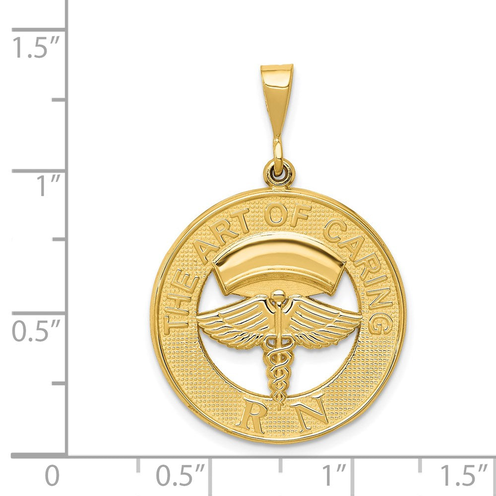 14k Yellow Gold 22 mm RN THE ART OF CARING Pendant (3.86 grams)