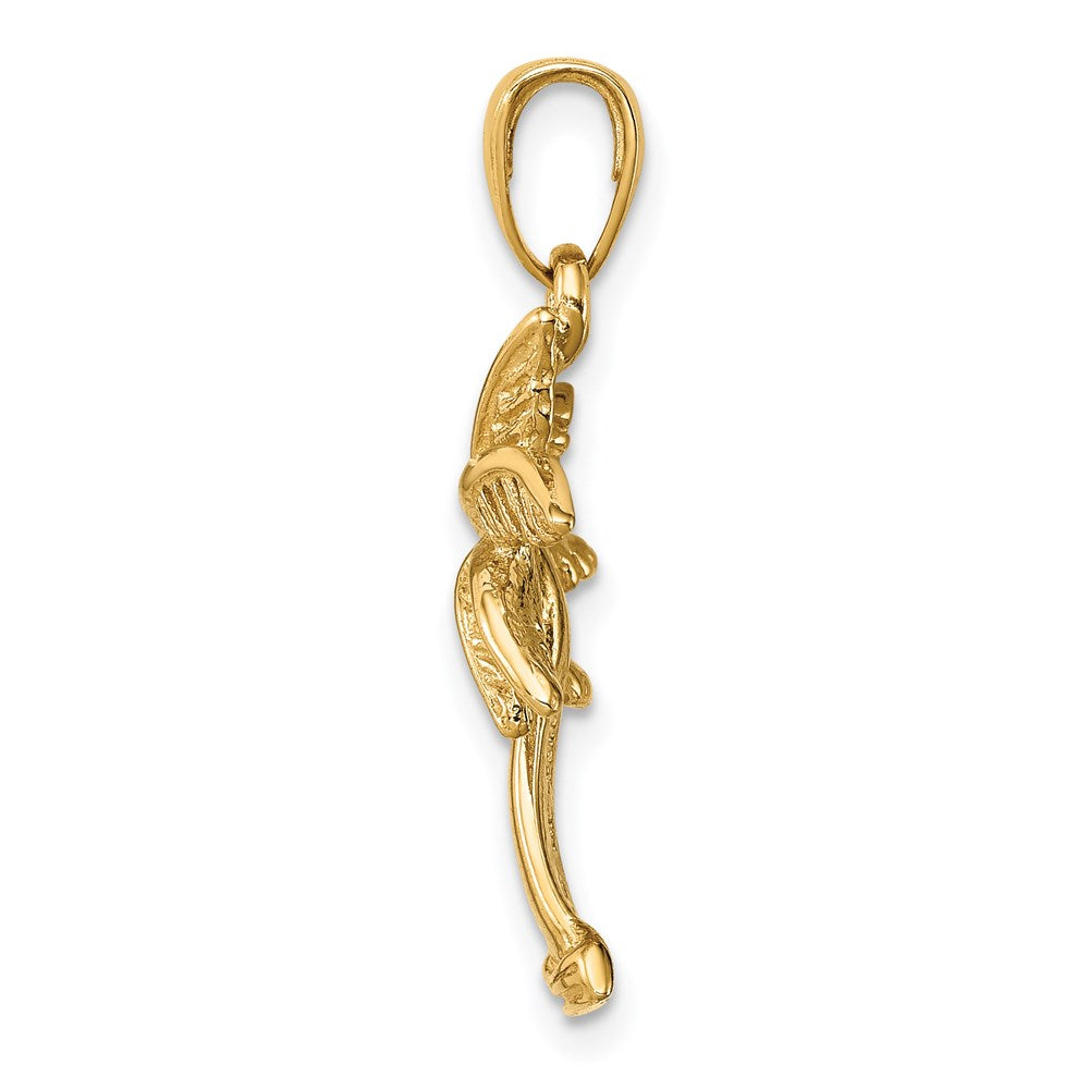 14k Yellow Gold 17 mm Palm Tree Pendant (2.31 grams)