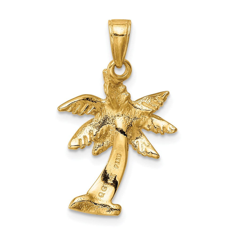 14k Yellow Gold 17 mm Palm Tree Pendant (2.31 grams)