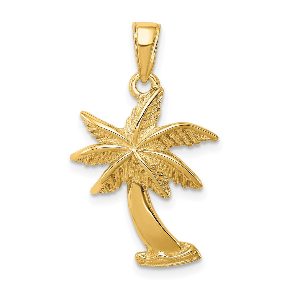 14k Yellow Gold 17 mm Palm Tree Pendant (2.31 grams)