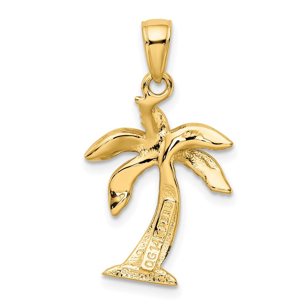 14k Yellow Gold 16 mm Palm Tree Pendant (1.7 grams)