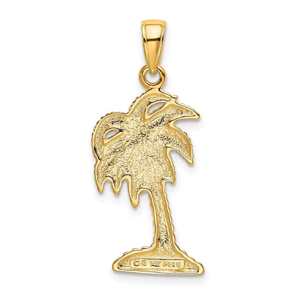 14k Yellow Gold 14 mm Palm Tree Pendant (2.28 grams)