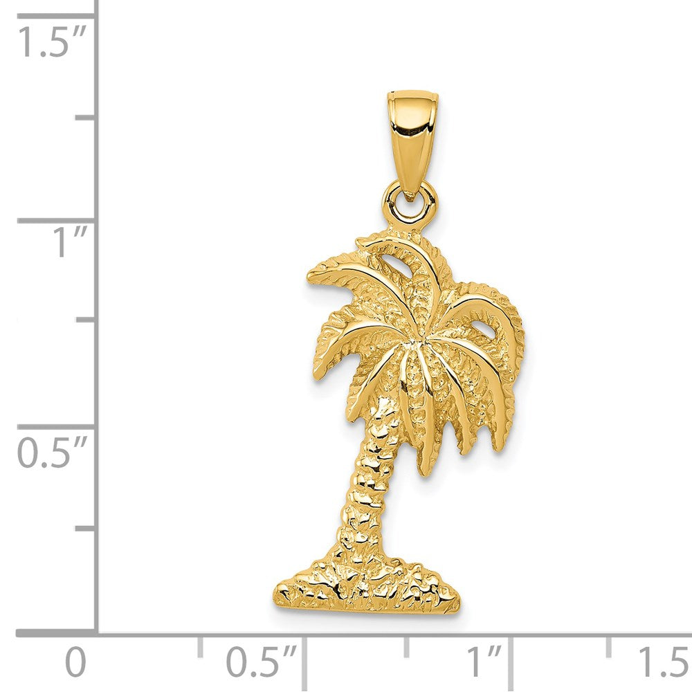 14k Yellow Gold 14 mm Palm Tree Pendant (2.28 grams)