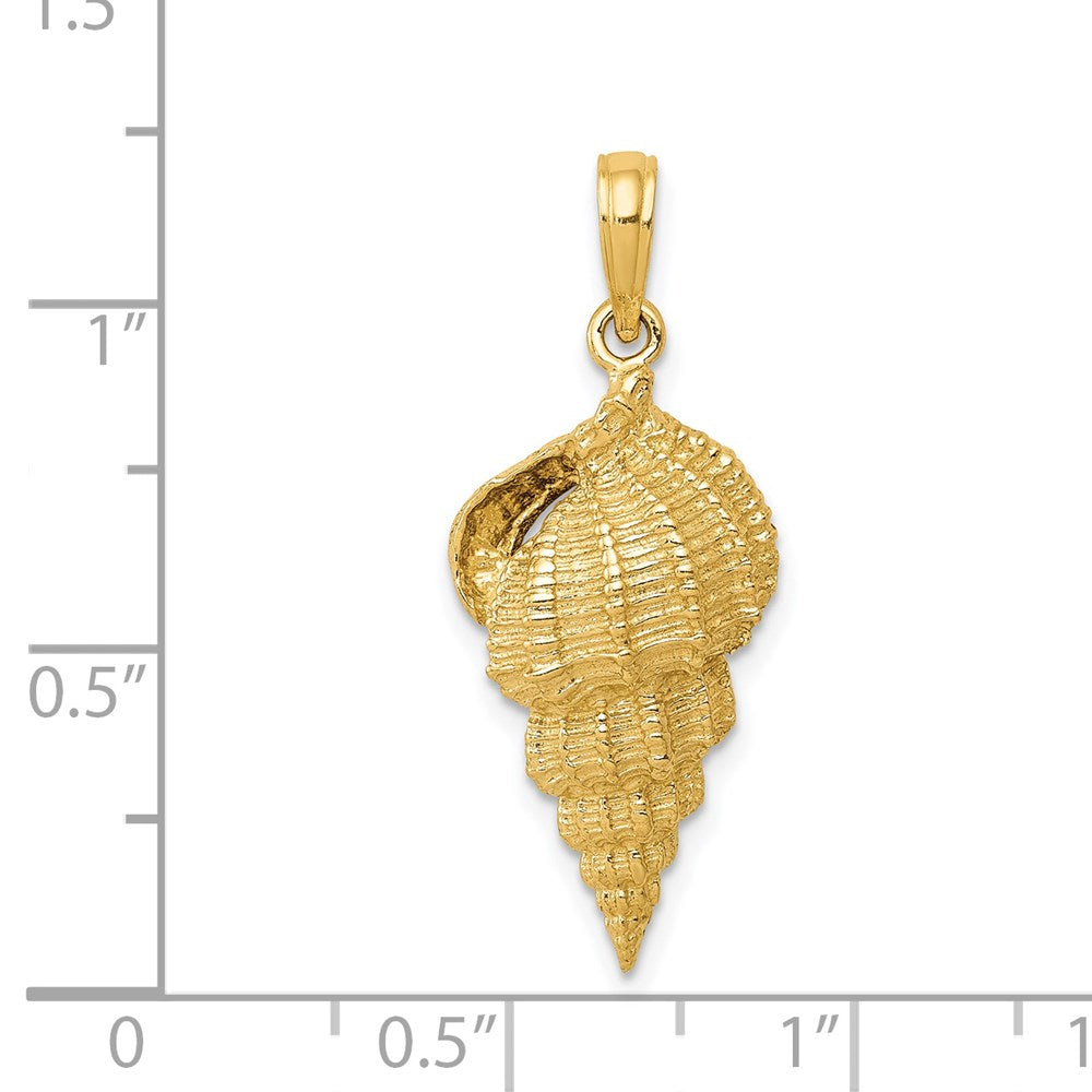 14k Yellow Gold 11 mm Conch Shell Pendant (2.46 grams)