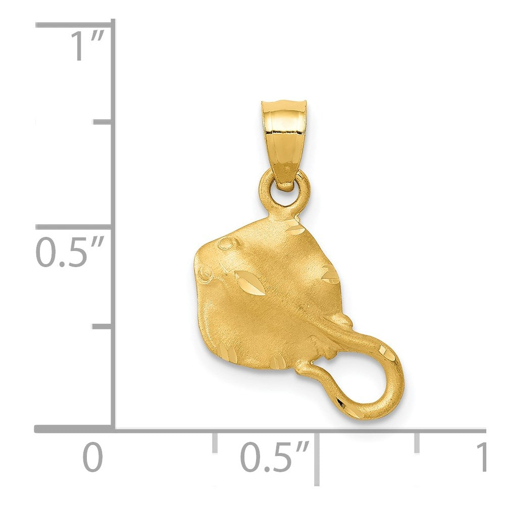 14k Yellow Gold 12 mm Stingray Pendant (0.81 grams)