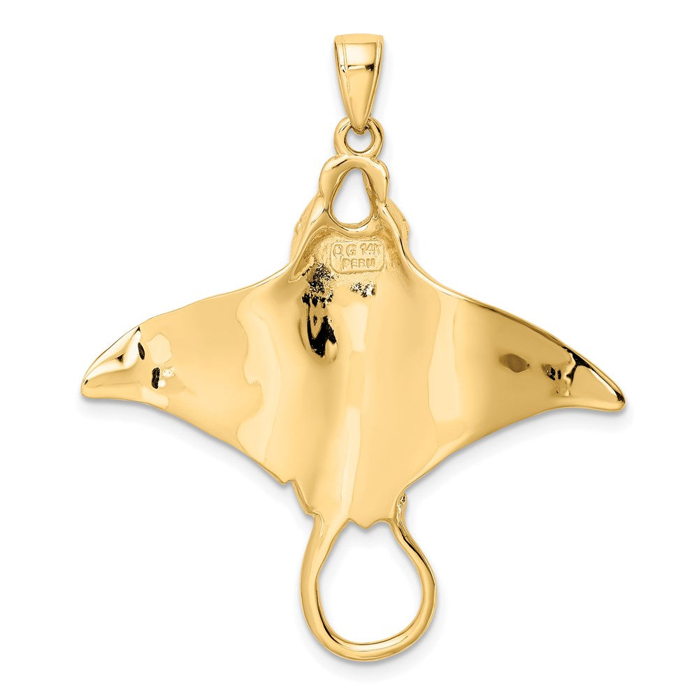 14k Yellow Gold 35 mm Manta Ray Pendant (6.64 grams)