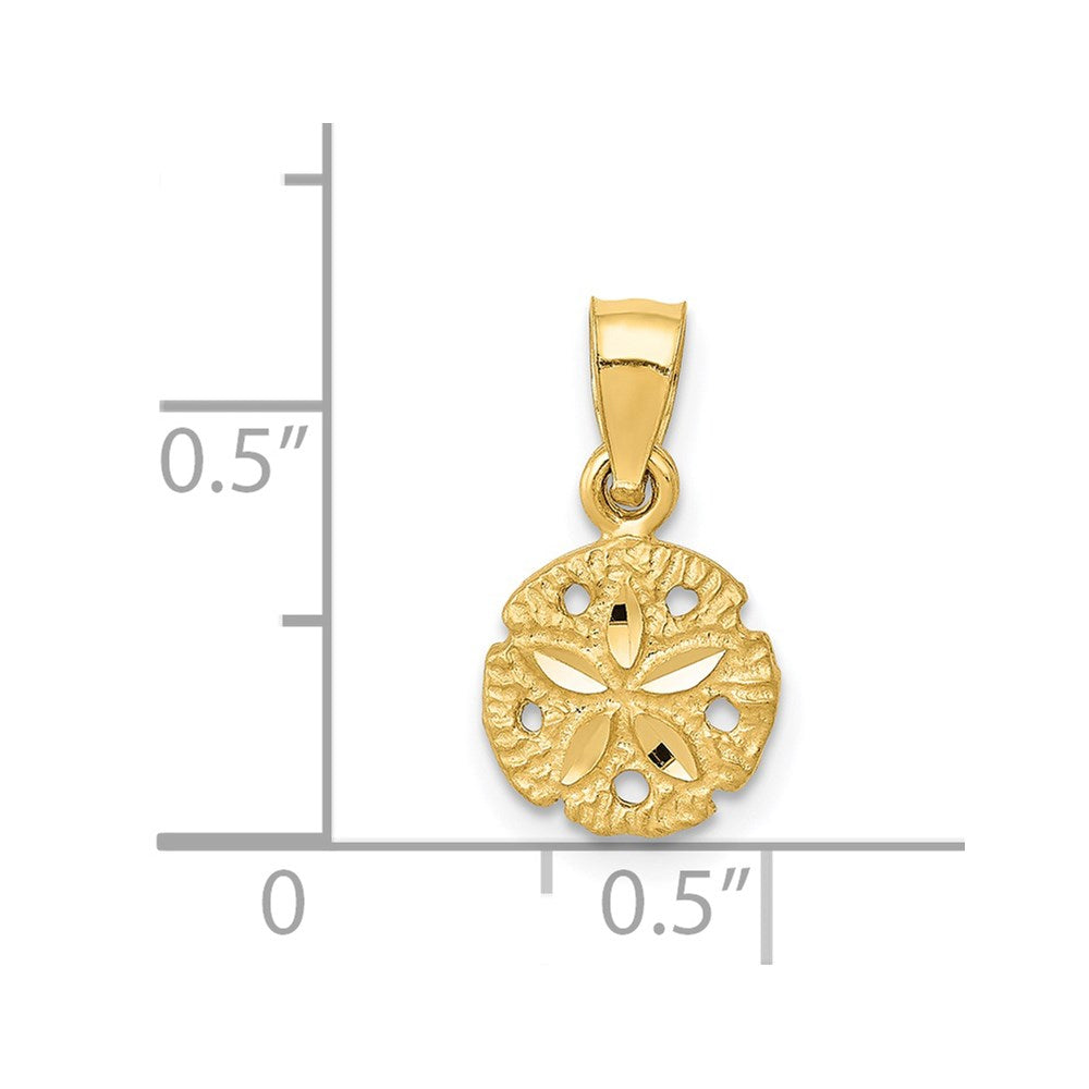 14k Yellow Gold 8 mm Sand Dollar Pendant (0.6 grams)