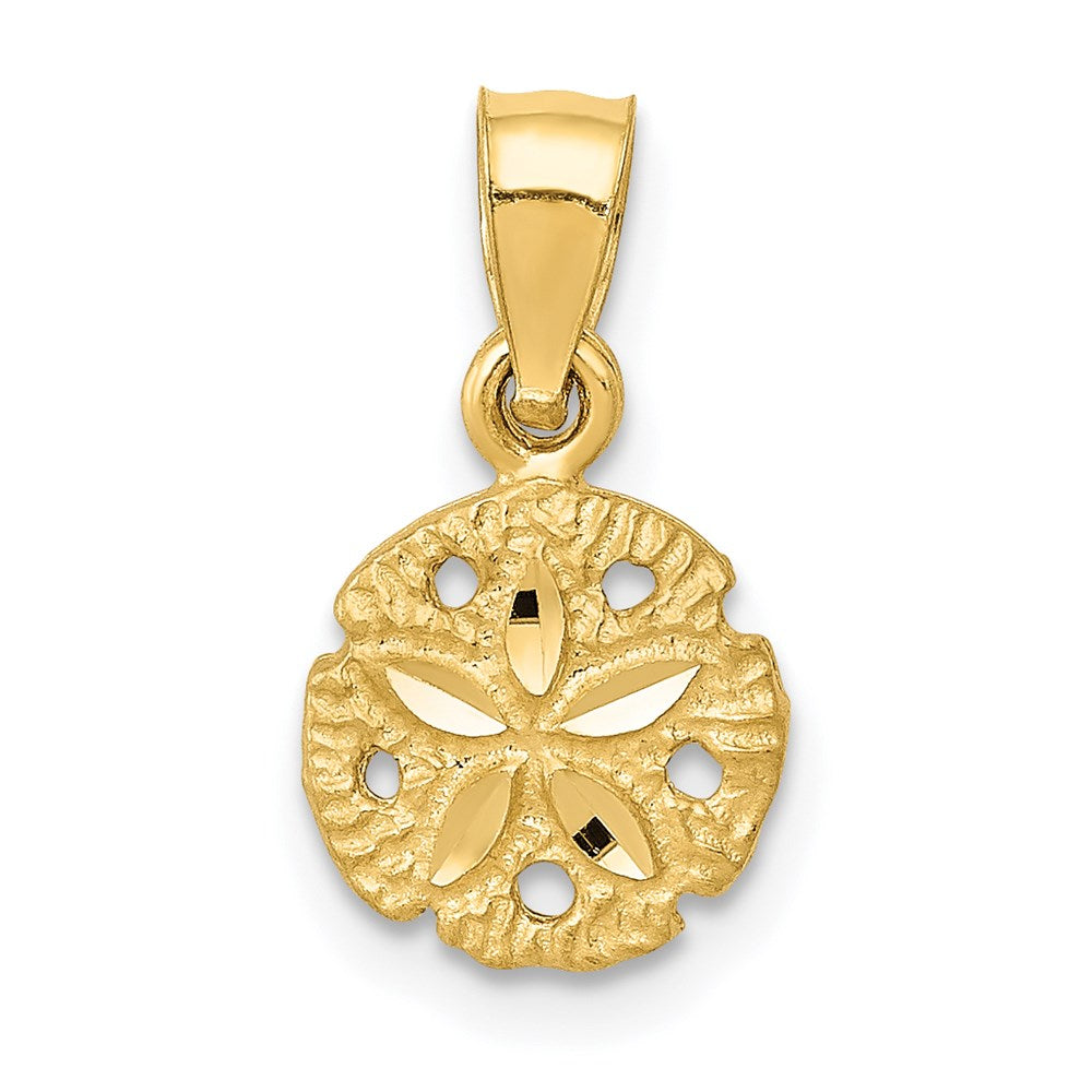 14k Yellow Gold 8 mm Sand Dollar Pendant (0.6 grams)