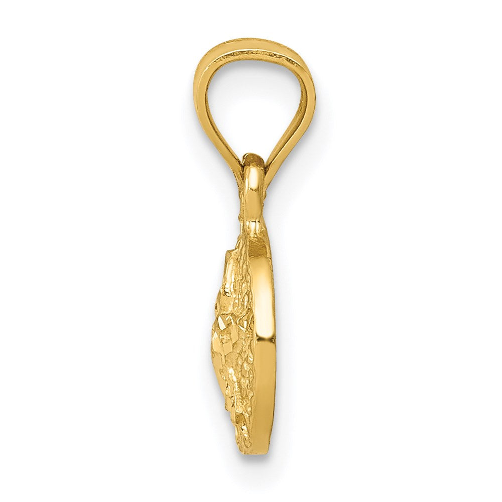 14k Yellow Gold 8 mm Sand Dollar Pendant (0.56 grams)